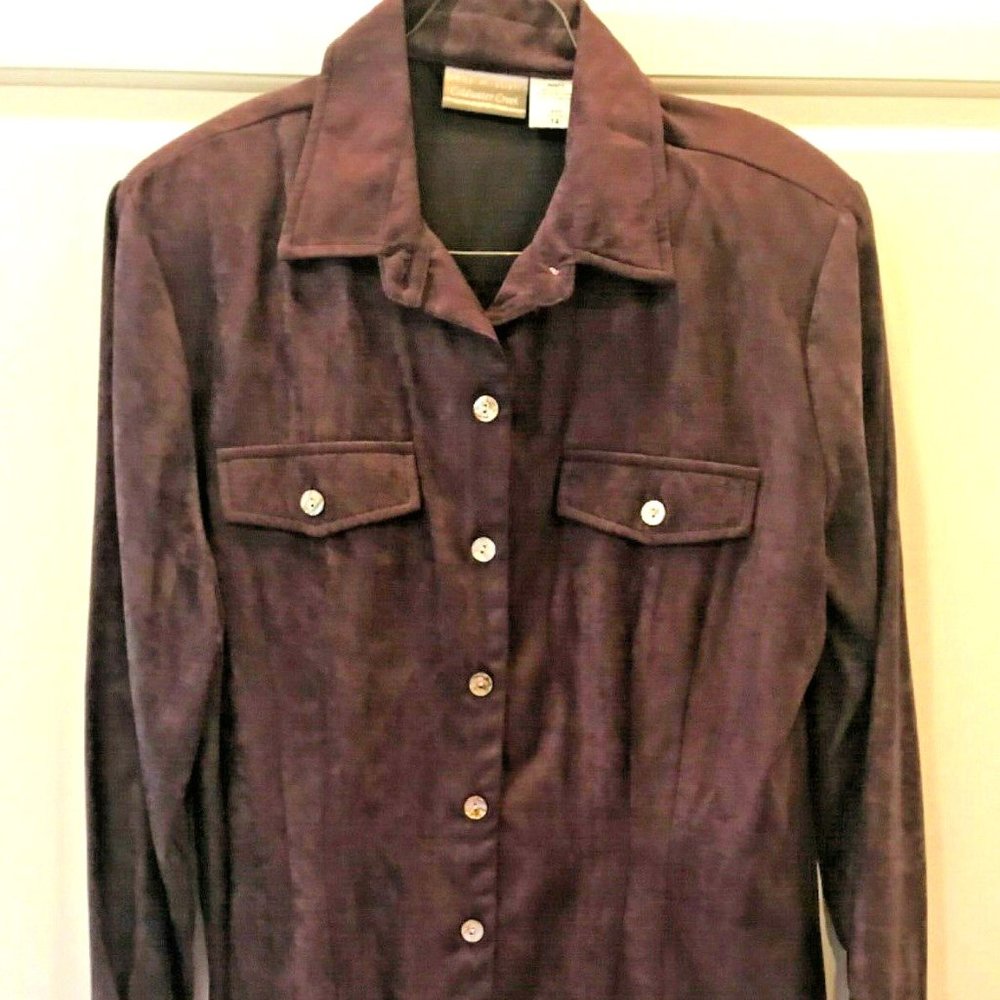 NEW Coldwater Creek Purple Blouse Shirt Top Woman Size 14